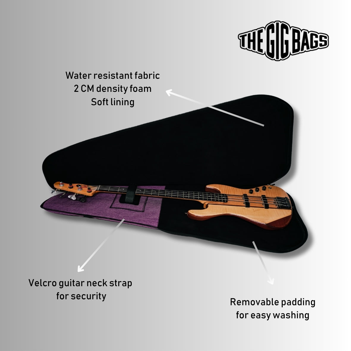 bass guitar protective case cairo purple bag