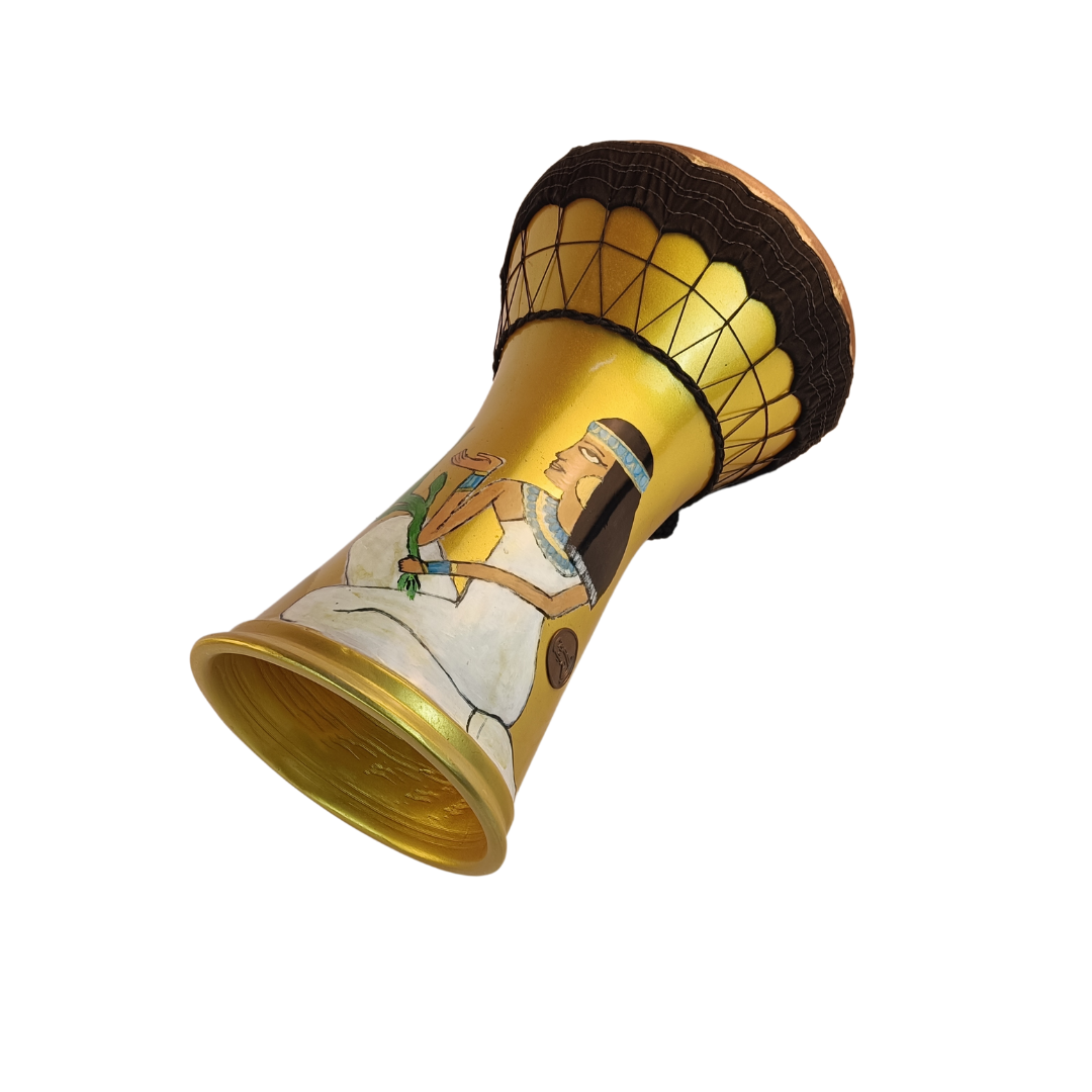 gold darboka tabla with art paint percussion model DRDG012
