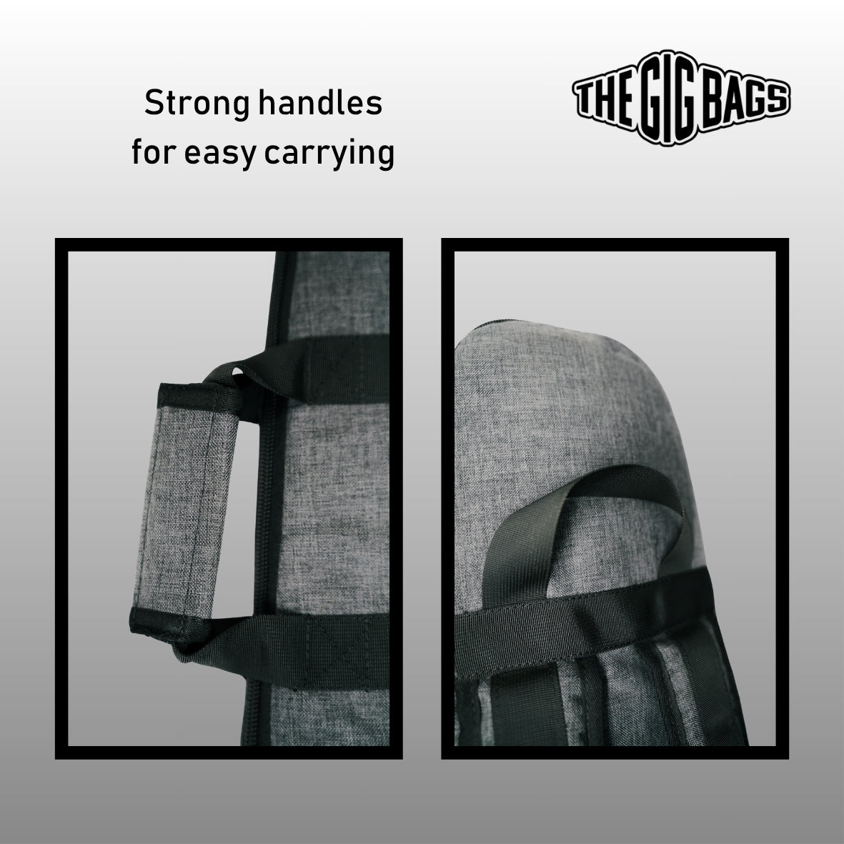 Grey bass guitar bag back carry-straps