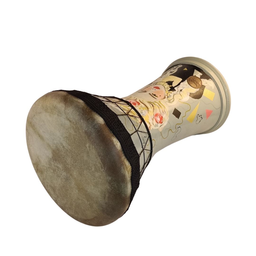 goatskin ceramic darbuka tabla with Jenya Jem paint art