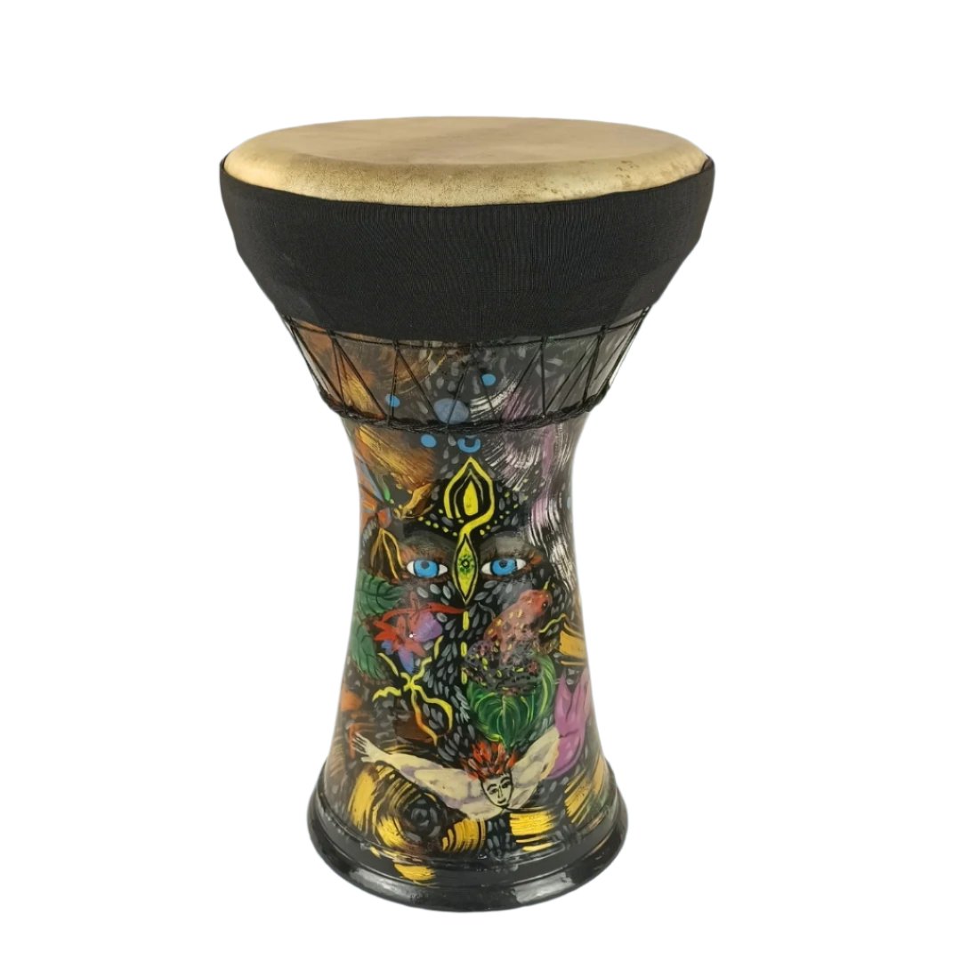 hand-drawn-made ceramic darbuka akram al sharifدربكه طبله ارسم يدوي اكرم الشريف