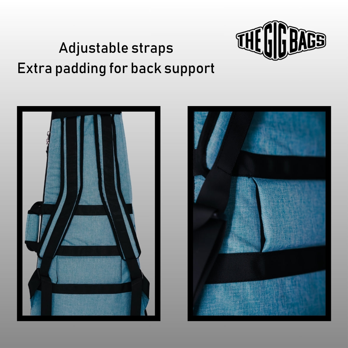 bass bag guitar case back-straps light blue colour