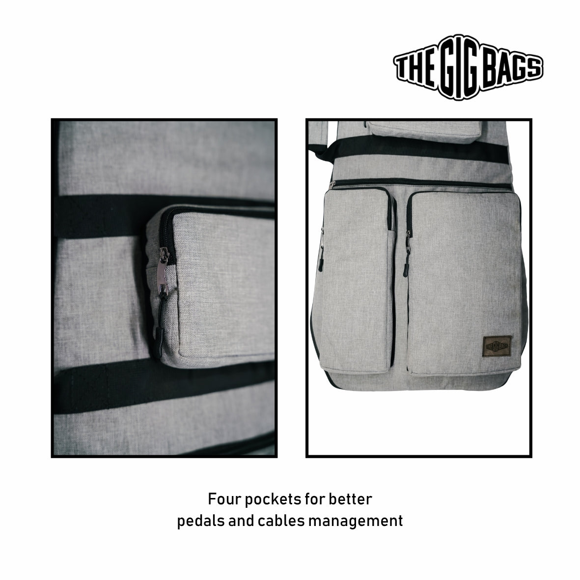 Bass-guitar bag with straps light-grey bass case