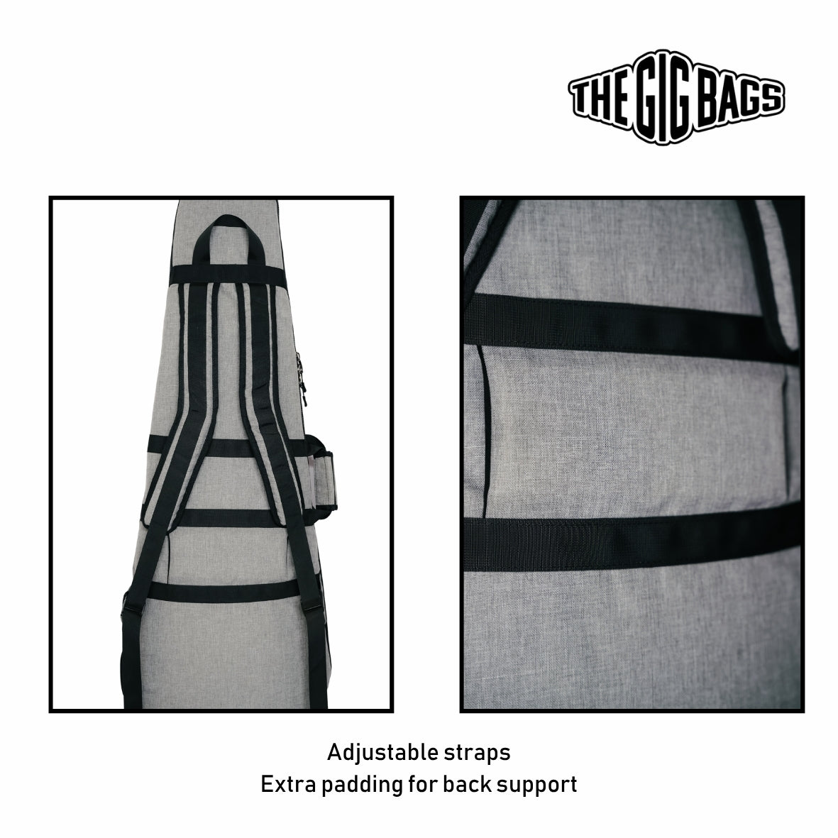 BASS soft case adjustable straps light grey bass bag