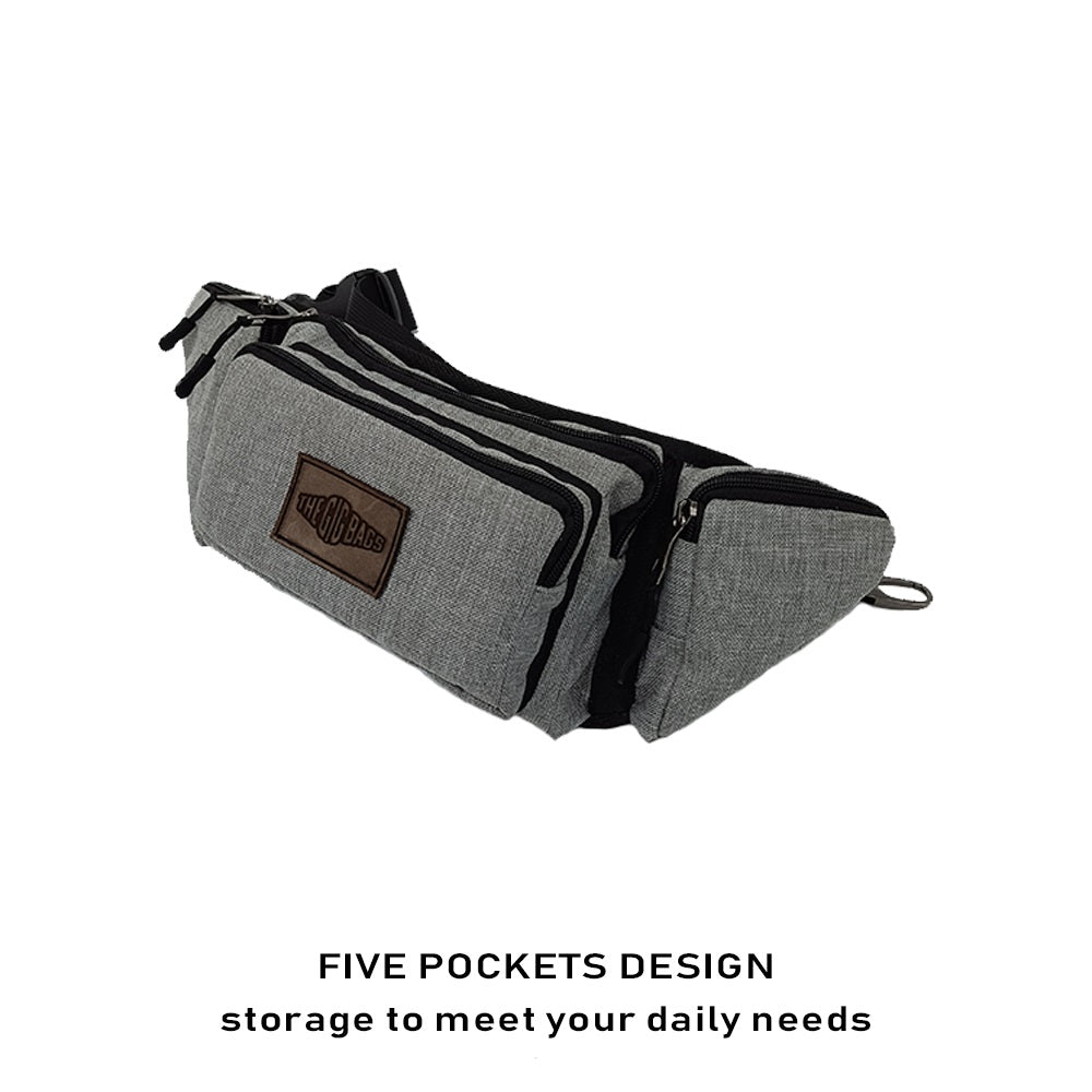 Fanny Pack - 5 Pockets Waist Bag Light Grey