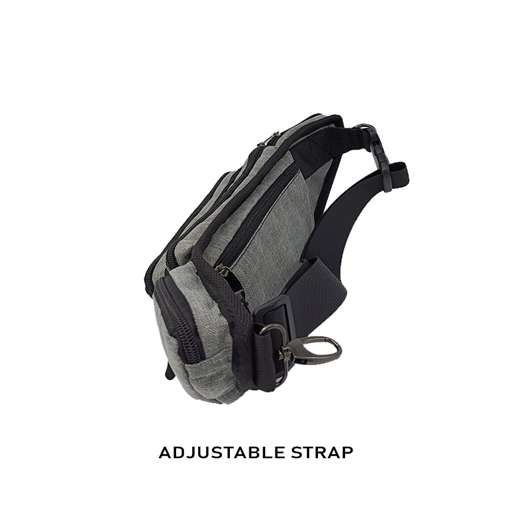 Fanny Pack - 5 Pockets Waist Bag Light Grey