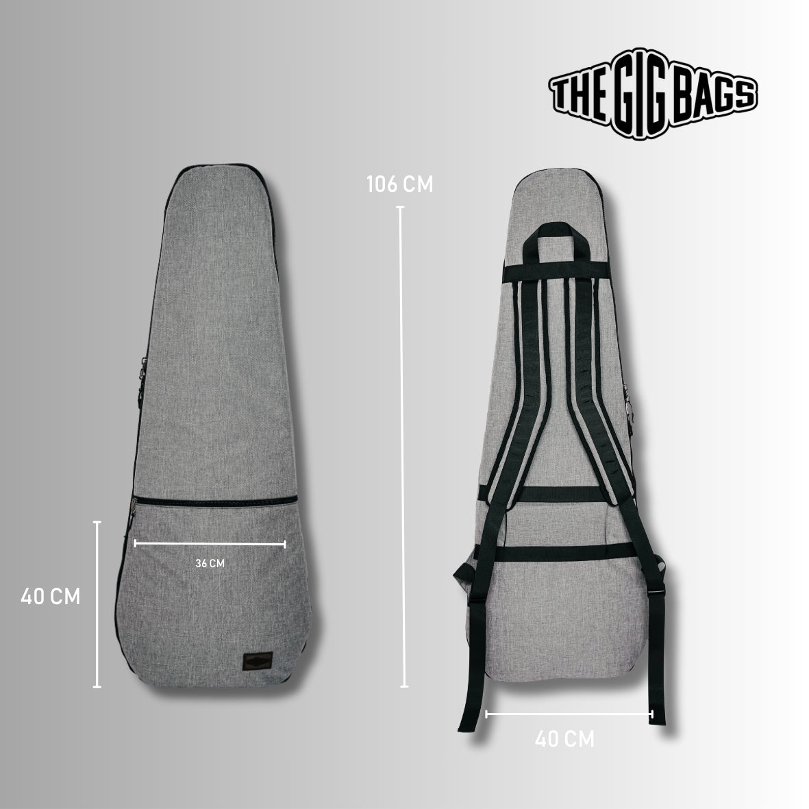 padded guitar bag case light grey color