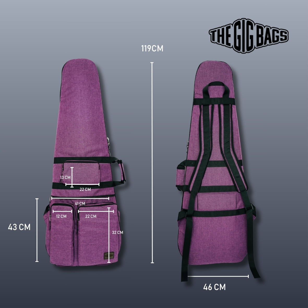 purple bass guitar case egypt padded bag