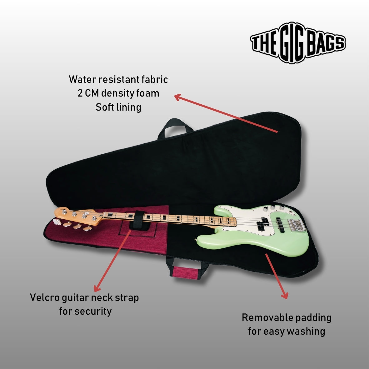 red bass bag guitar case egypt