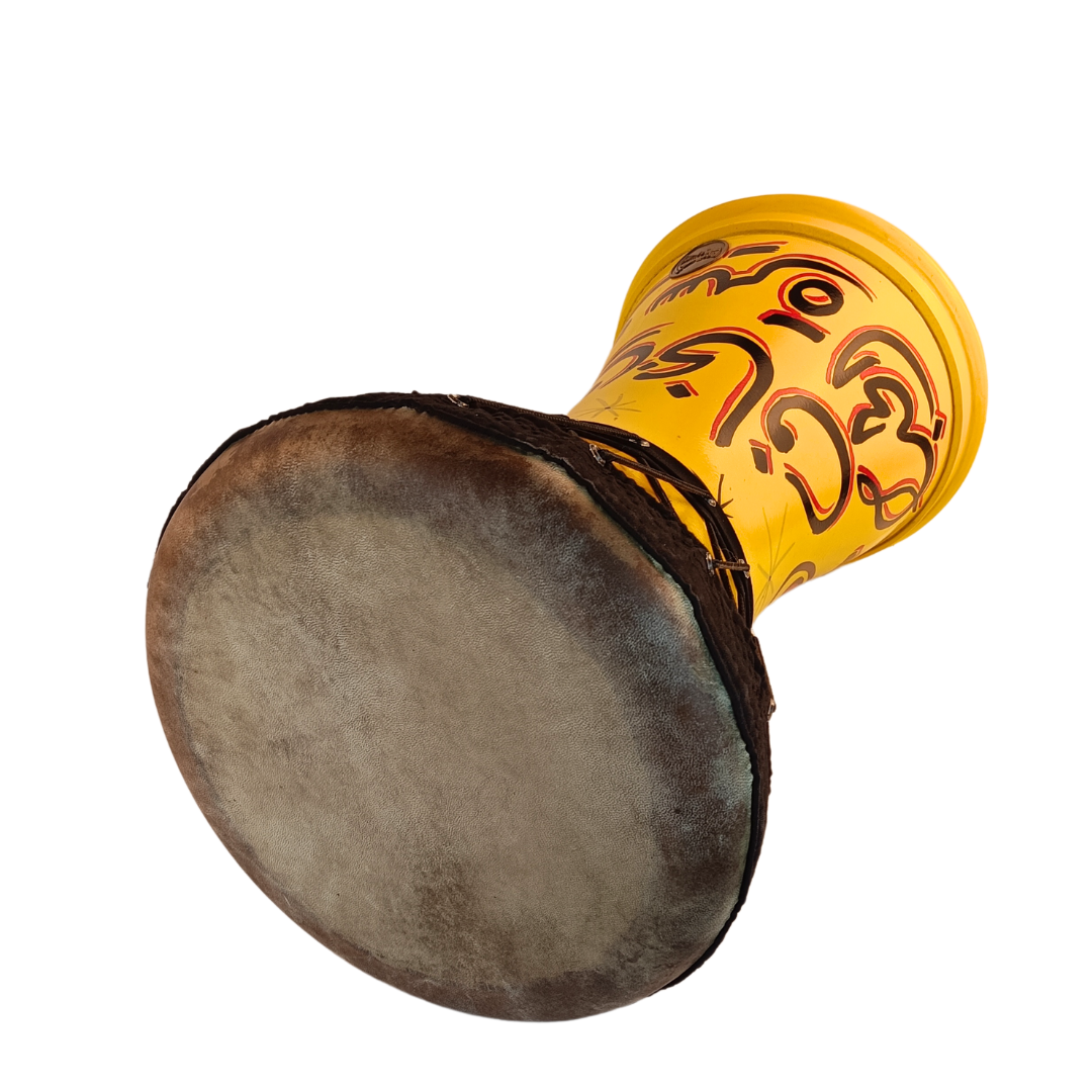 Darbuka Yellow Tabla - Arabic Calligraphy Art by Sayed Khalil