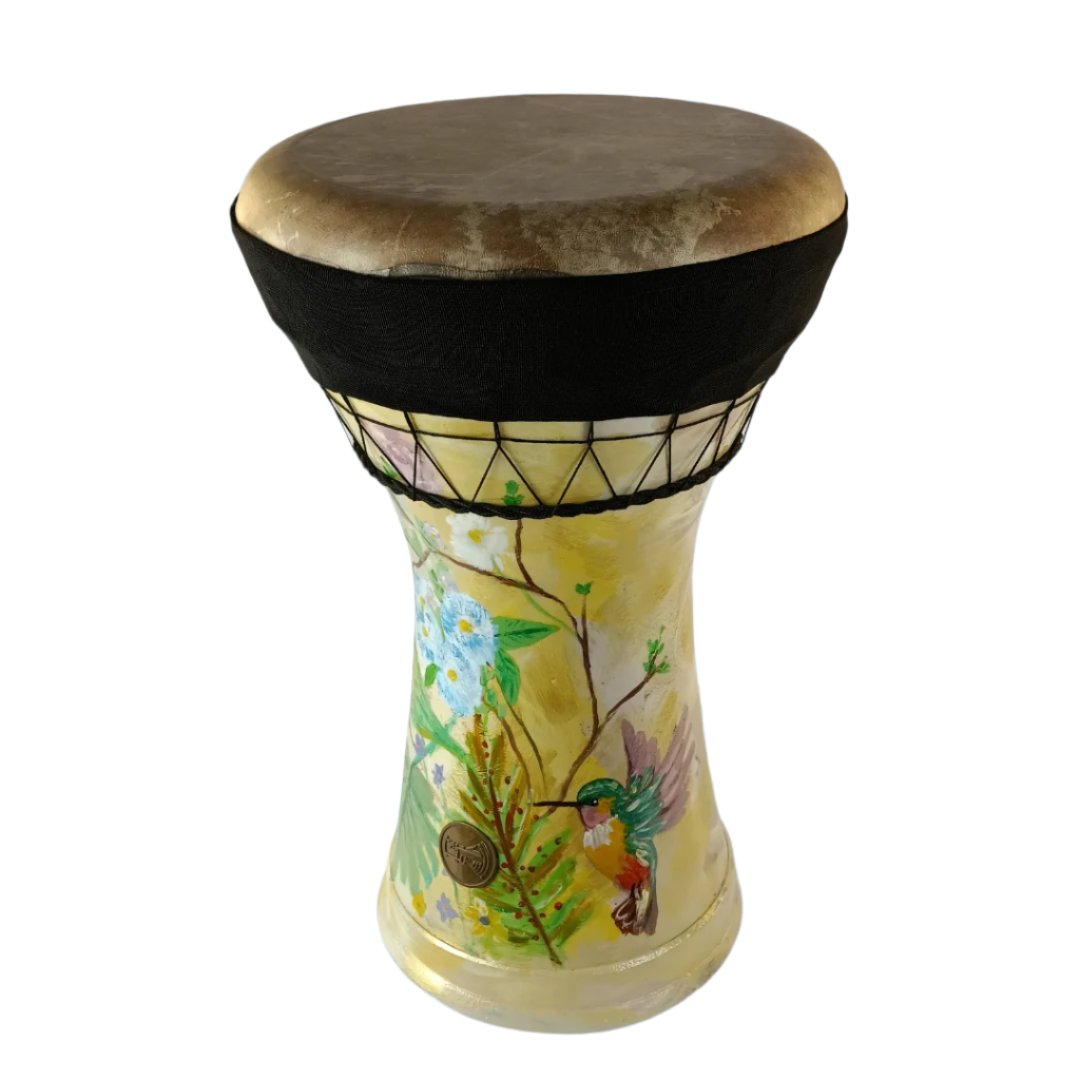 ceramic clay solo darbuka natural skin goat unique piece art hand painted tabla egyptian percussion