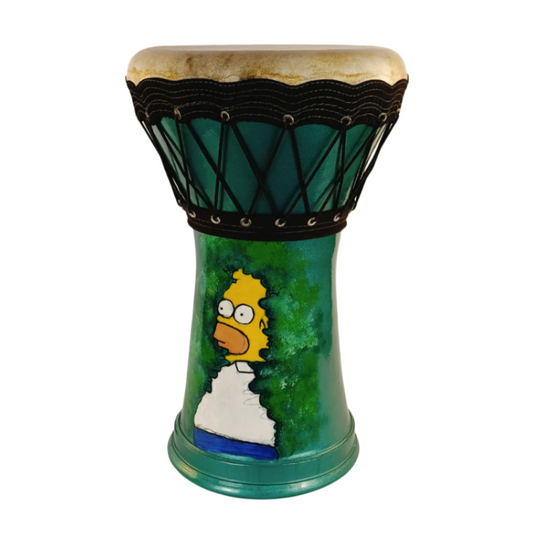 darbuka tabla having Homer Simpson paint art