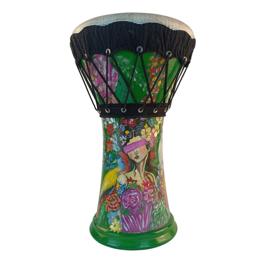 green darabuka drum with paint art DSDF001