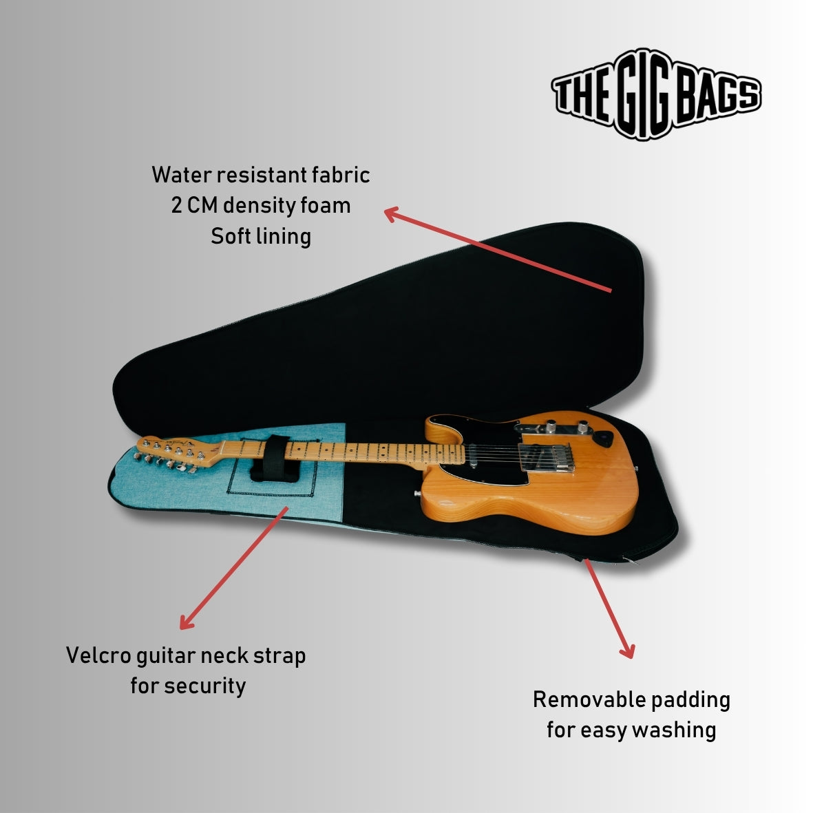 guitar case with velcro strap blue guitars bag