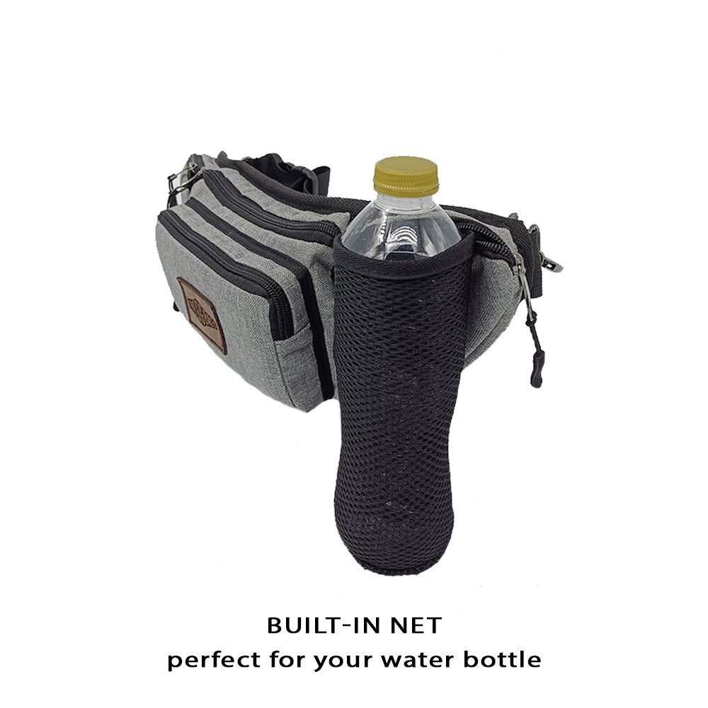 Fanny Pack - 5 Pockets Waist Bag Light Grey