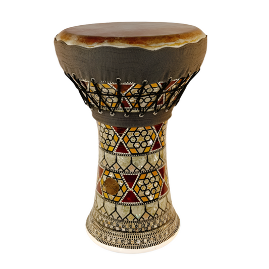 mother of pearl ceramic clay solo darbuka akram al sharif percussion طبله مصري صدف جلد ماعز اكرم الشريف