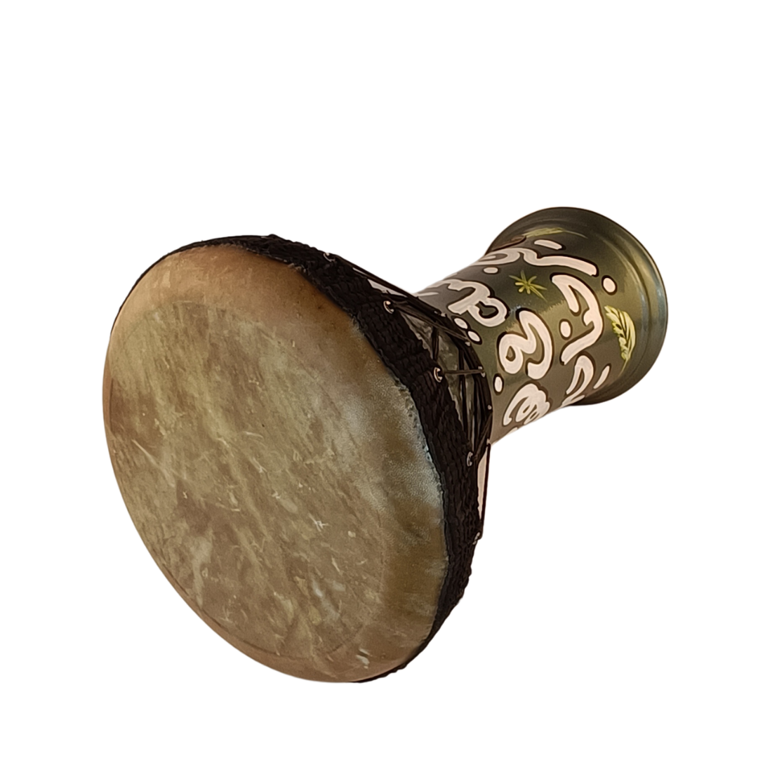percussion olive-green duholla goat skin tabla egypt