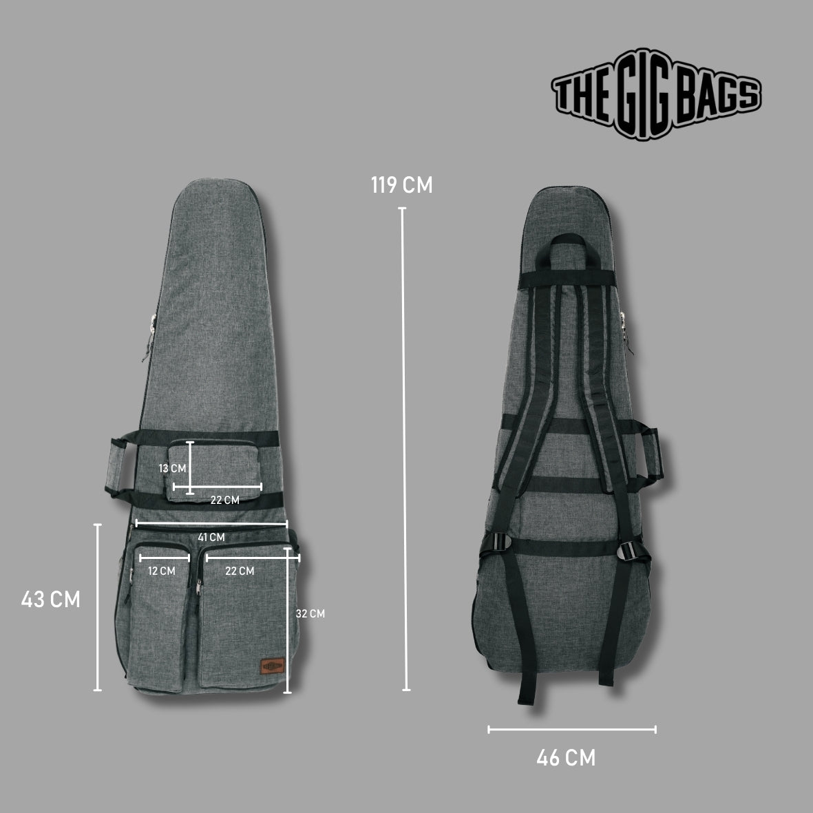 bass guitar case-the-gig-bags shop grey bag